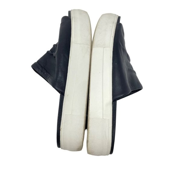 J/Slides Platform Leather Slide in Black Slip-on Thick Rubber Sole Size 6.5 - Picture 6 of 8